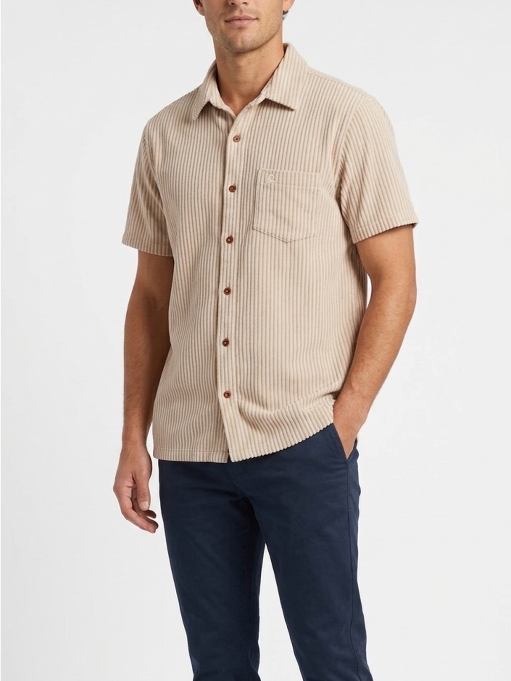 DANDY DEL MAR striped ribbed terry cloth shirt